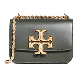Сумка через плечо Eleanor из коровьей кожи, кроссбоди Трампетс для женщин винно-зеленый Tory Burch 73589-344