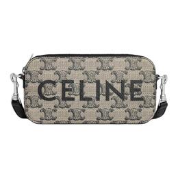 Triomphe Canvas One Shoulder Crossbody Clutches Unisex Light Brown Celine 10l272gc6-02si