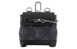 Сумка-мессенджер мини мужская черная Louis Vuitton из парусины с паровой пропиткой и кожаными деталями с подвесными мешочками для хранения m00340