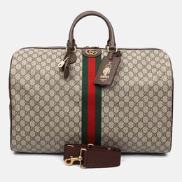 Gucci: Бежевая спортивная сумка  Ophidia