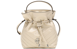 Кожаная сумка-ведро Kira через плечо мини женская экрю Tory Burch 75446-122