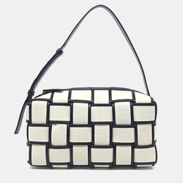 Bottega Veneta Black White Leather Brick Cassette Bag 1216340
