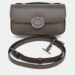 Gucci Brown Leather Petite GG Mini Shoulder Bag 1216313