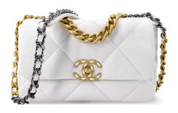Сумка 19Bag из овчины, женская повседневная сумка через плечо, белая Chanel as1160-b04852-10601白色