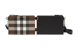 Сумка через плечо Burberry из холста в темном березовом коричневом цвете 80496131