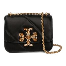 Сумка через плечо Eleanor Satin, черная с золотом, Tory Burch 86532-001
