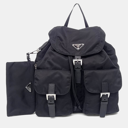 Prada Black Nylon Re-Nylon Two-Pocket Backpack 1224059