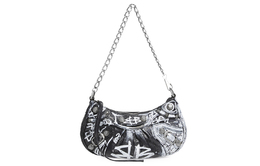 Сумка Le Cagole Mini с цепью Граффити Черный Balenciaga 695814210g61090