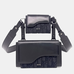 Dior: Чёрная сумка через плечо 