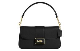 Coach Коуч Миниатюрная женская черная сумка через плечо из кожи теленка с элементами спилка cc058-imblk