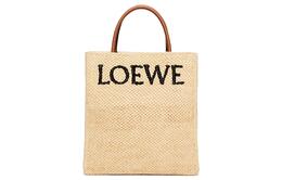 Сумка-шоппер из соломки, натуральная и черная Loewe a563r18x02-2165