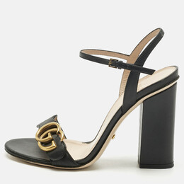 Gucci: Чёрные сандалии  GG Marmont