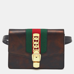 Gucci: Чёрная поясная сумка  Sylvie