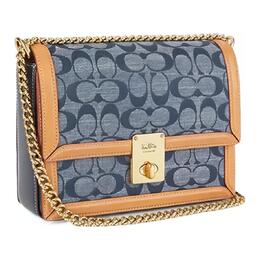 Сумка-мессенджер Hutton Fabric через плечо женская сине-оранжевая Coach cj389-b4ra3