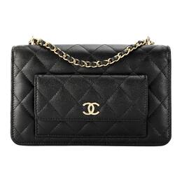 Сумка через плечо из зернистой телячьей кожи черного цвета Chanel ap3464-b13649-94305