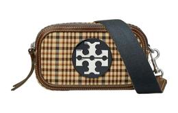 Сумка через плечо Miller из ткани с кожаными вставками мини женская цвета хаки Tory Burch 152239-960