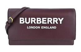 Сумка через плечо с принтованным логотипом из кожи красного махагониевого цвета Burberry 80463091