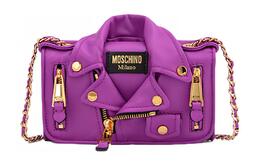 Кожаная мотоциклетная сумка через плечо обычная женская фиолетовая Moschino a81018002-0237