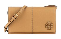 Сумка через плечо McGraw Pebbled Leather Small Square Bag Кросс-боди Женская Коричневая Tory Burch 137247-227