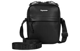 Кожаная сумка-кроссбод Supreme черная унисекс через плечо sup-fw23-0834