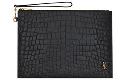 Кожаная клатч из телячьей кожи обычная мужская черная Saint Laurent 683827-dze0w-1000