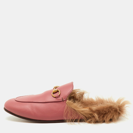 Gucci: Розовые сабо  Princetown