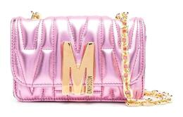Кожаная сумка через плечо, женская розовая Moschino a73078011-0239