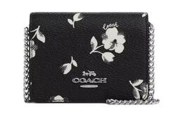 Сумка через плечо с кожаной цепью, миниатюрный кошелек, черный Coach cp344-sva47