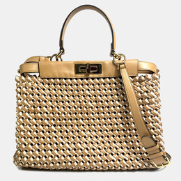 Fendi Brown And Nude Peekaboo Medium Bag 1033119