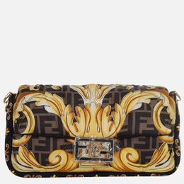 Fendi x Versace Brown/ Gold Fendace Baguette Bag 1048787
