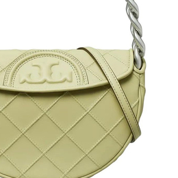 Сумка-кроссбоди Fleming Sheepskin через плечо мини женская оливково-зеленая Tory Burch 143575-300