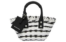 Сумка через плечо Balenciaga женская черно-белая из кожи коровы 6780282105j9060