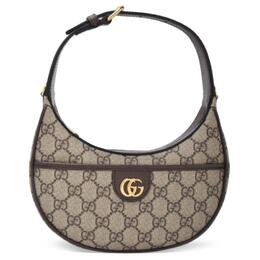 Gucci Ophidia Канвас С Кожаной Отделкой Сумка Портативная Нагрудная Сумка Через Плечо Экстра Мини Женская Бежевая И Эбони 772308-k9gsg-8367