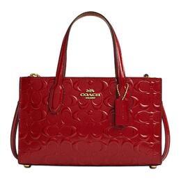 Кожаная сумка-тоут Nina, шопер, дамская сумка среднего размера красный Coach cv400-imred