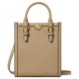 Сумка T Monogram из кожи, шоппер, через плечо, кросс-боди, миниатюрная женская сумка Clay Tory Burch 158515-200