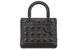 Сумка Lady Christian Dior из кожи коровы, среднего размера, черная, женская m0565snea-m900