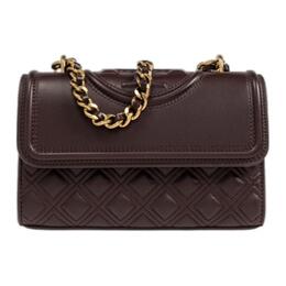 Сумка через плечо Fleming Leather Crossbody Bag, Маленькая женская коричневая Tory Burch 75576-600