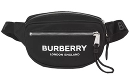 Сумка через плечо Burberry с логотипом Cannon из Econyl, маленькая, черная 80210911