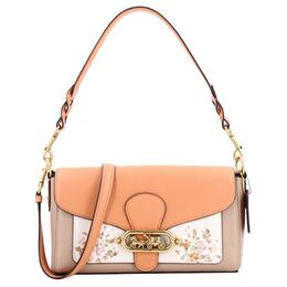 Дорожная сумка Coach из ПВХ, средний размер, через плечо, женская, цвет хаки и светло-оранжевый 91024-olcah