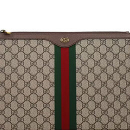 Ophidia Canvas With Leather Clutch мужская черная Gucci 523359-96iwt-8745