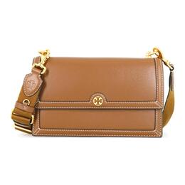 Сумка через плечо T Monogram из кожи карамельно-коричневого цвета Tory Burch 80766-909