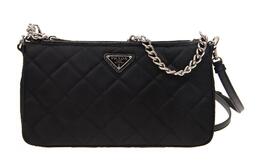Сумка через плечо на поясной ремень из нейлона женская черная Prada 1bh026-2as3-f0002