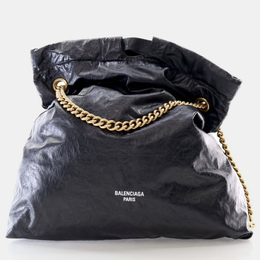 Balenciaga: Чёрная сумка-шоппер 