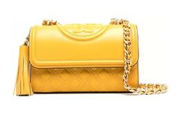 Сумка через плечо из овчины, желтая, Tory Burch 75576-744