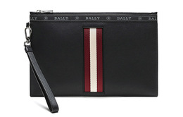 Кожаная клатч-сумка на молнии Мужская черная красная белая Bally benery-hp-100