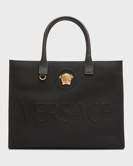 Холщовая большая сумка с логотипом La Medusa Versace, цвет Black/Gold prod268620098 | black/gold