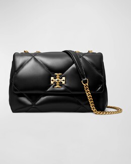 Маленькая стеганая трансформируемая сумка на плечо Kira с бриллиантами Tory Burch, цвет Black prod269740051 | black