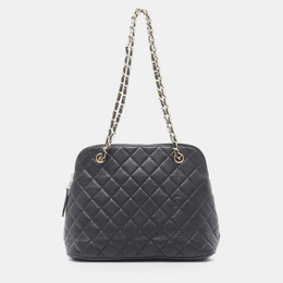 Chanel: Чёрная сумка-шоппер 