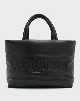 Мужская кожаная большая сумка с тиснением и мягкой подкладкой Saint Laurent, цвет Nero prod264880349 | nero
