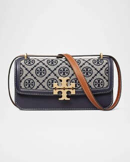 Маленькая трансформируемая сумка на плечо Eleanor с монограммой T Tory Burch, цвет Tory Navy prod275460288 | tory navy